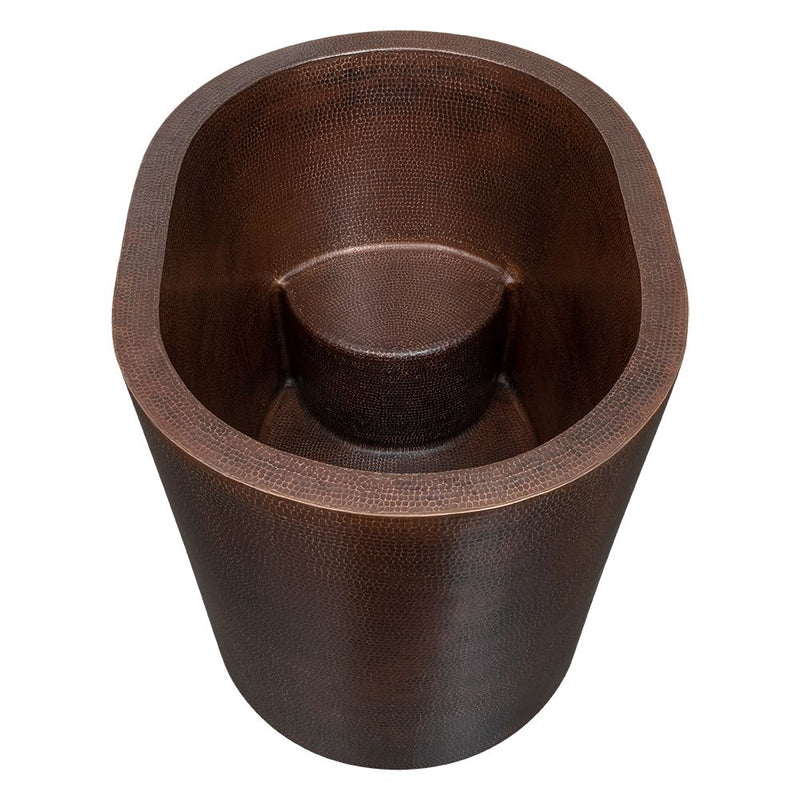 Premier Copper 48 in. Hammered Copper Oval Japanese Soaking Tub - BTO48DB