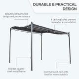 Outsunny 10' x 10' Steel Outdoor Pergola Gazebo Patio Canopy - 84C-038GY