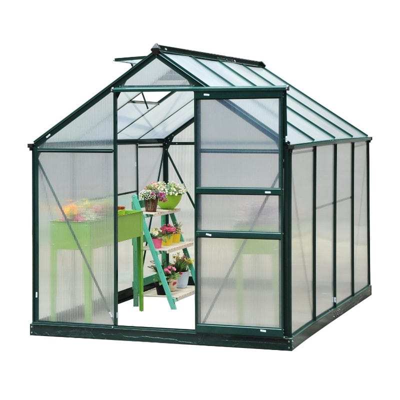 Outsunny 6' x 8' x 7' Polycarbonate Portable Walk-In Garden Greenhouse - 845-059