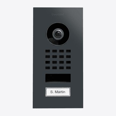 DoorBird D1101V Flush-Mount IP Video Intercom, 1 Call Button in Anthracite Grey, RAL 7016 - 423900561