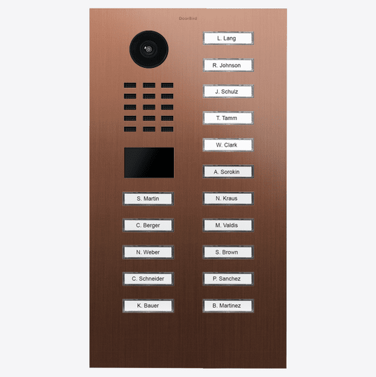 DoorBird D2116V IP Video Door Station, 16 Call Buttons in Bronze - 423909908