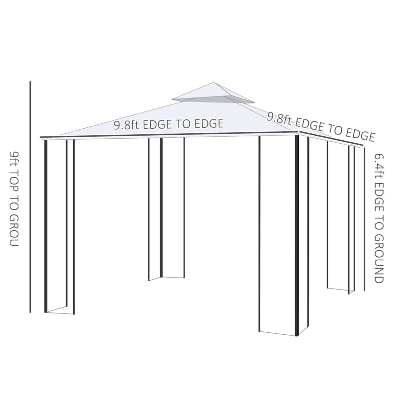 Outsunny 10' x 10' Steel Outdoor Weather Resistant Garden Gazebo - 84C-028