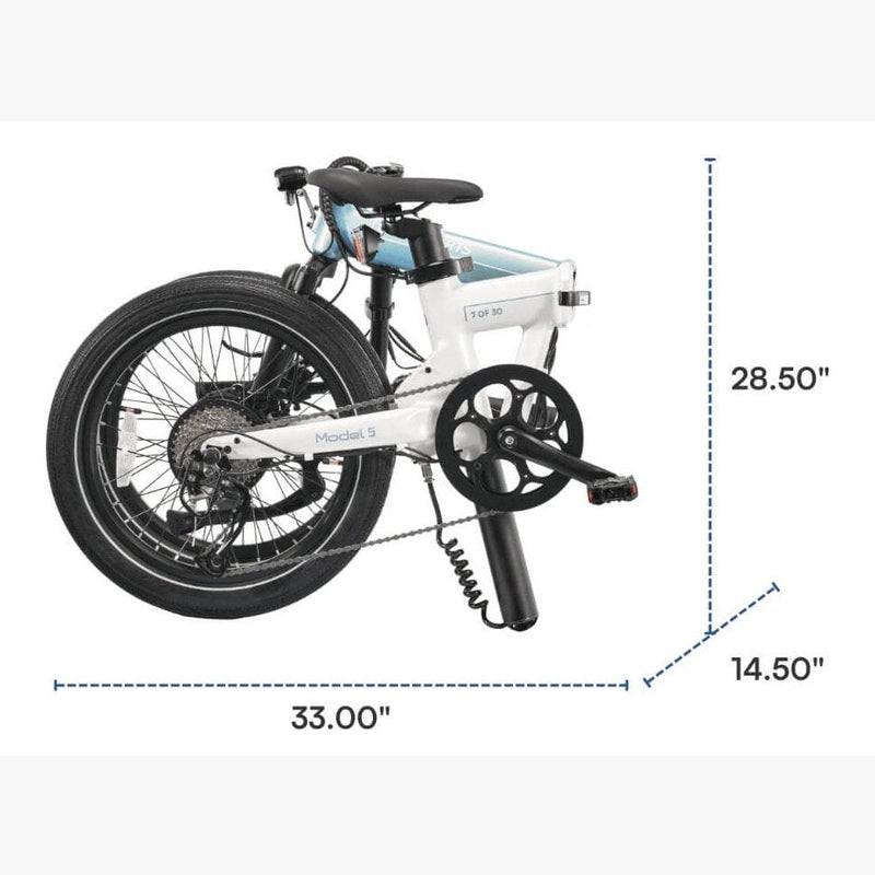 Performer 2024 Qualisports MODEL 5 500W 48V 20" Lightweight Folding Electric Bike