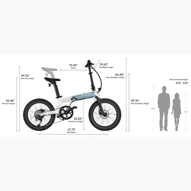 Performer 2024 Qualisports MODEL 5 500W 48V 20" Lightweight Folding Electric Bike