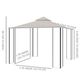 Outsunny 10' x 10' Outdoor Gazebo Canopy - 84C-005V01