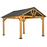 Outsunny 11'x13' Hardtop Gazebo with Wooden Frame - 84C-241