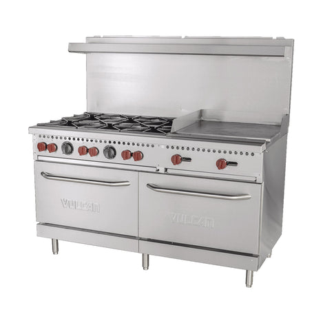 Vulcan SX Series 60" Natural Gas 6-Burner Value Range With 24" Griddle- 258,000 BTU - SX60F-6B24G