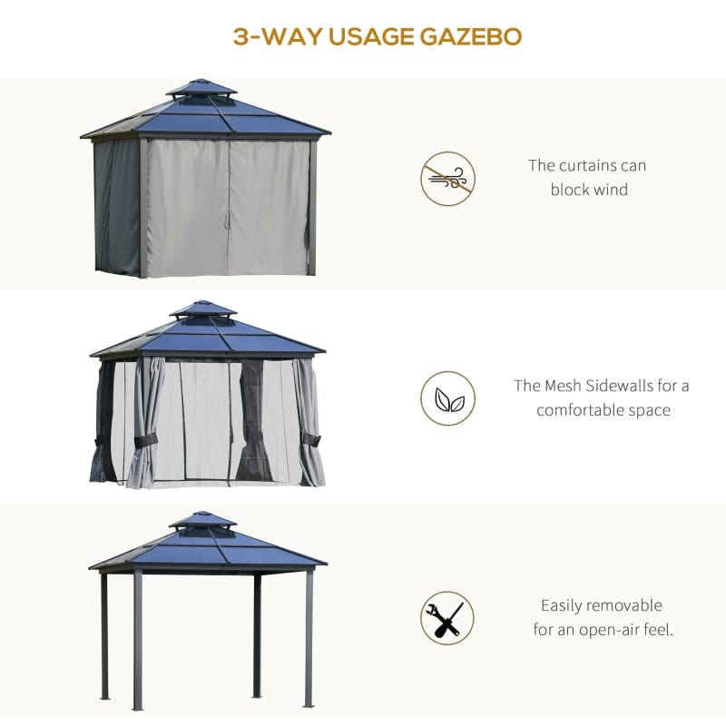 Outsunny 10x10 Hardtop Gazebo - 84C-215