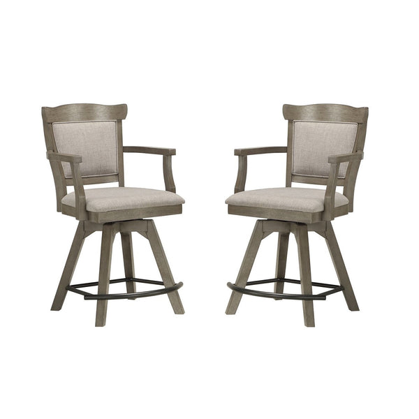 ECI Furniture Pine Crest Tulip Spectator Swivel Counter Stool With Upholstered Seat Set of 2 - EC-1014-79-SCS3