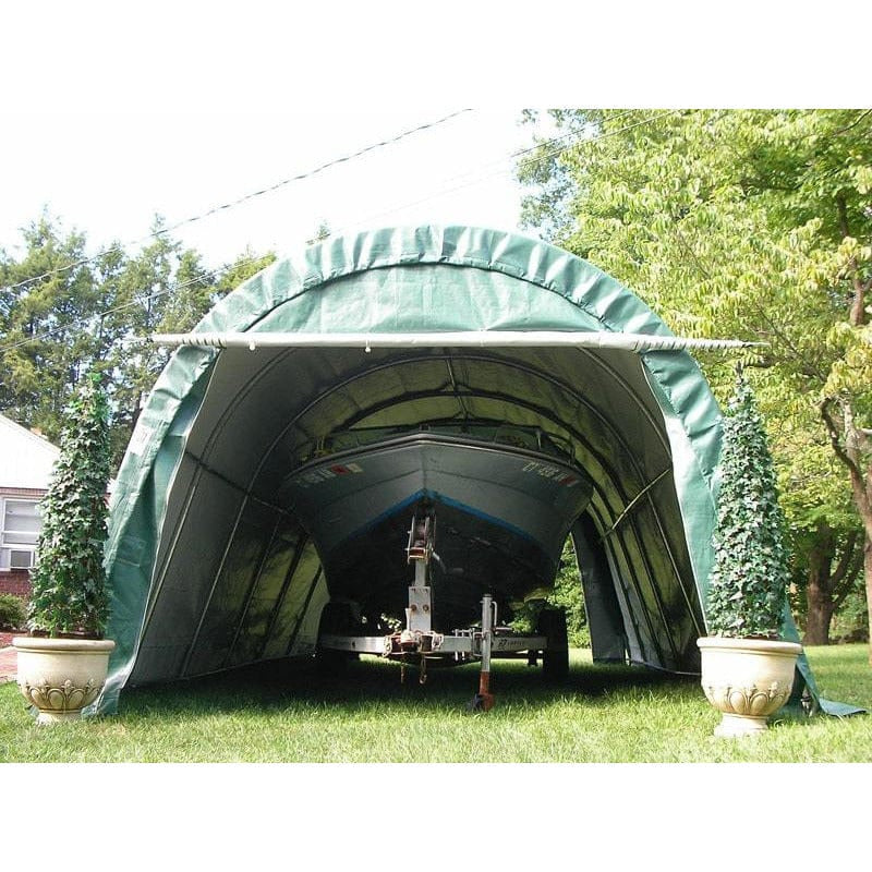 Rhino Shelter Extended Garage Round Style 12’W x 24’L x 8’H - GA122408RGN