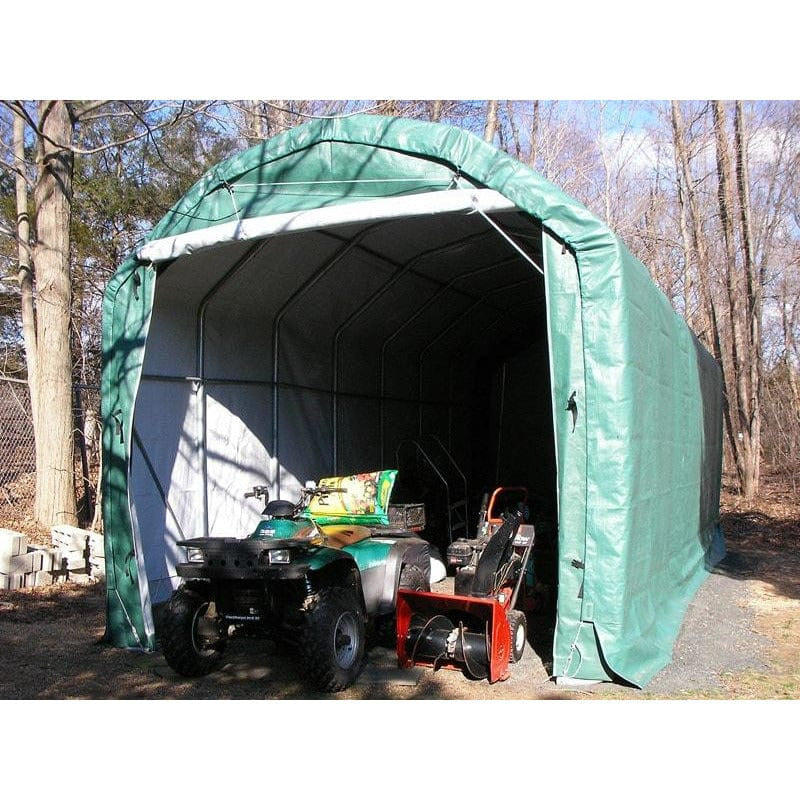 Rhino Shelter Instant Garage Extended Barn Style 12’W x 28’L x 12’H - PB122812BGN