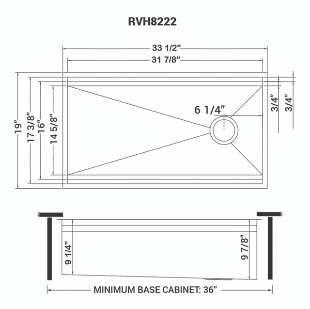 Ruvati Dual Tier 33-inch Workstation Two-Tiered Ledge Kitchen Sink Undermount 16 Gauge Stainless Steel - RVH8222