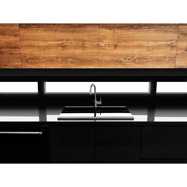 Ruvati epiGranite 34" epiGranite Topmount Workstation Ledge Granite Composite Kitchen Sink - Midnight Black - RVG1350BK