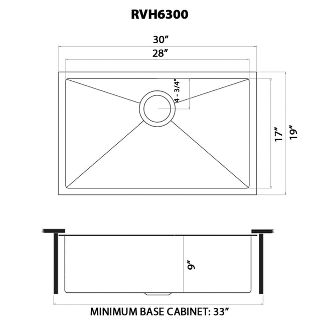 Ruvati Terraza 27-inch Undermount Gunmetal Black Stainless Steel Kitchen Sink 16 Gauge Single Bowl RVH6127BL