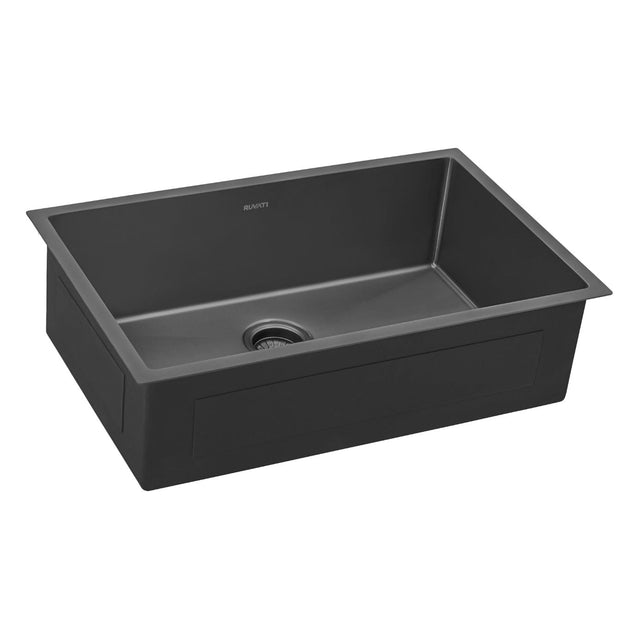 Ruvati Terraza 27-inch Undermount Gunmetal Black Stainless Steel Kitchen Sink 16 Gauge Single Bowl RVH6127BL