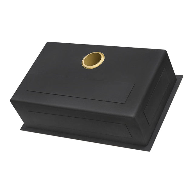 Ruvati Terraza 33 x 22 inch Satin Brass Matte Gold Stainless Steel Drop-in Topmount Kitchen Sink Single Bowl - RVH5005GG