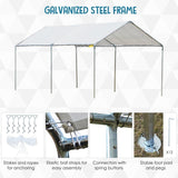 Outsunny Large 2-Bay Vehicle Awning Shelter w/ Simple Design - 84C-159