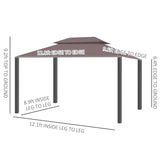 Outsunny 10' x 13' Patio Gazebo, 2-Tier Polyester Roof - 01-0879