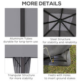 Outsunny 10' x 10' Patio Gazebo Aluminum Frame Outdoor Canopy - 84C-322GY