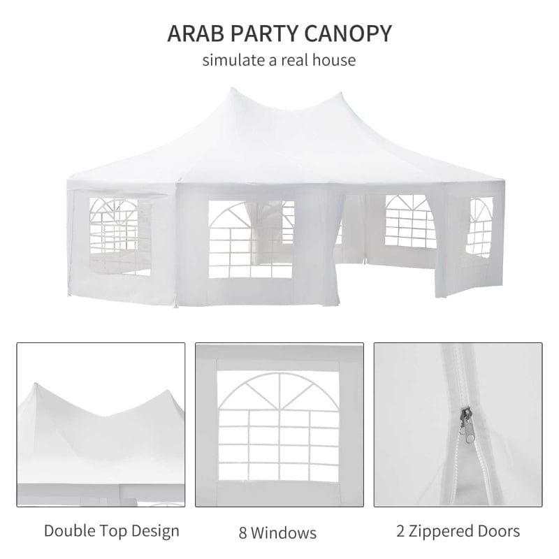 Outsunny 29' x 20' Large 10-Wall Event Wedding Reception Gazebo Canopy Tent - 01-0006-002