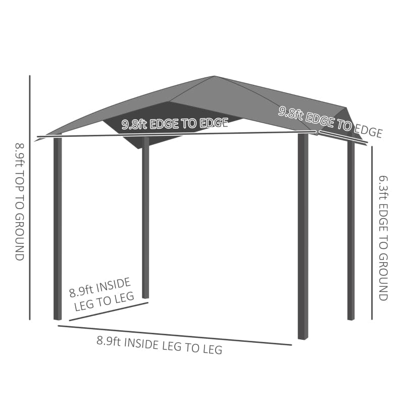 Outsunny 10' x 10' Soft Top Patio Gazebo Outdoor Canopy - 84C-113