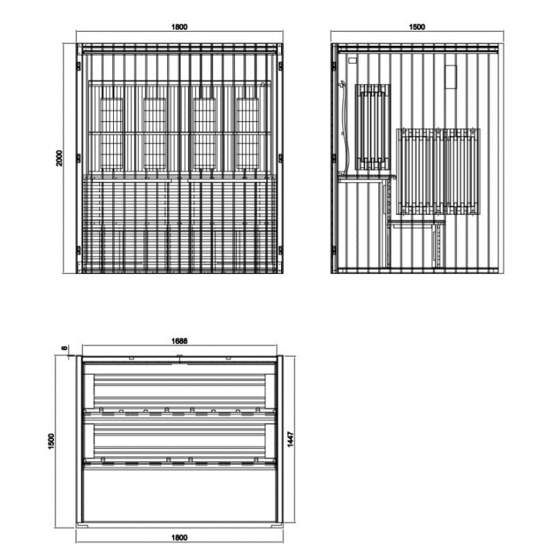 Sauna Hammam BOREAL® CONCEPT 180 INFRARED SAUNA - FULL SPECTRUM - 180X150X205 - MK51562848