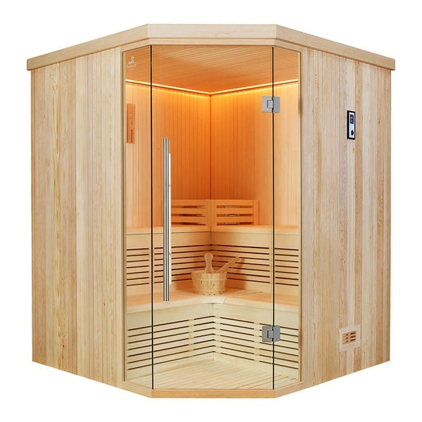 Sauna Hammam BOREAL® EVASION CLUB 180C CORNER SAUNA - 4 TO 6 PLACES - 180*180*210 - PREORDER JULY2023