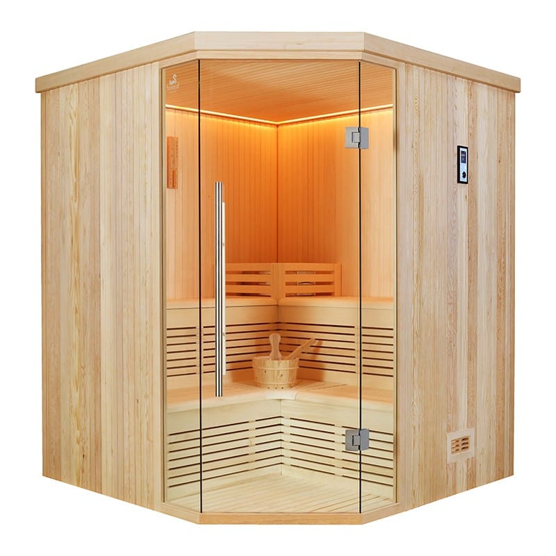 Sauna Hammam BOREAL® EVASION CLUB 180C CORNER SAUNA - 4 TO 6 PLACES - 180*180*210 - PREORDER JULY2023