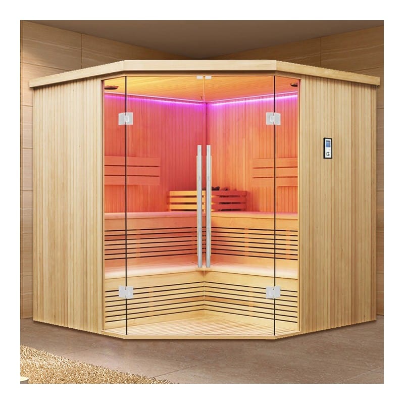 Sauna Hammam BOREAL® EVASION CLUB PRO 214C CORNER SAUNA - 5 TO 7 PLACES - 214*214*210 - PREORDER JULY2023