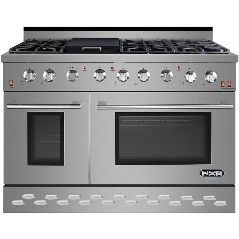 NXR 48 in. Natural Gas Range and Under Cabinet Range Hood Package, - SC4811EHBD