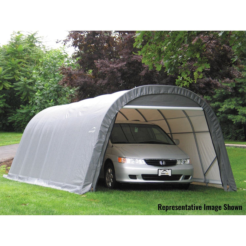 ShelterLogic | ShelterCoat 12 x 28 ft. Wind and Snow Rated Garage Round Gray STD