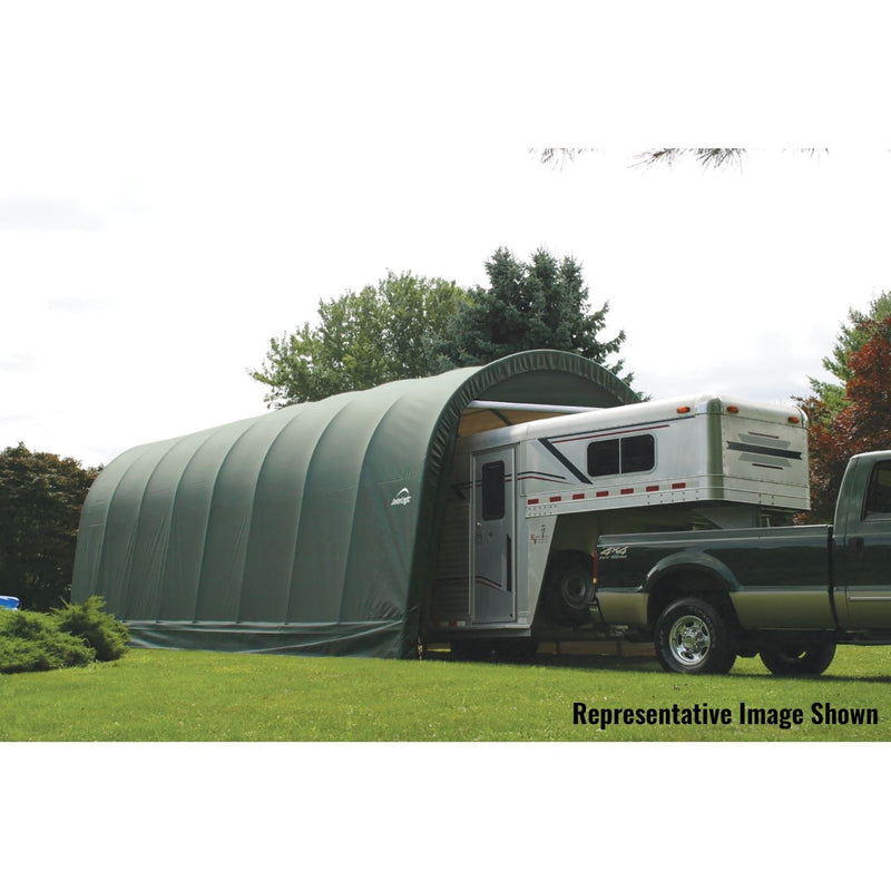 ShelterLogic | ShelterCoat 15 x 28 ft. Wind and Snow Rated Garage Round Green STD