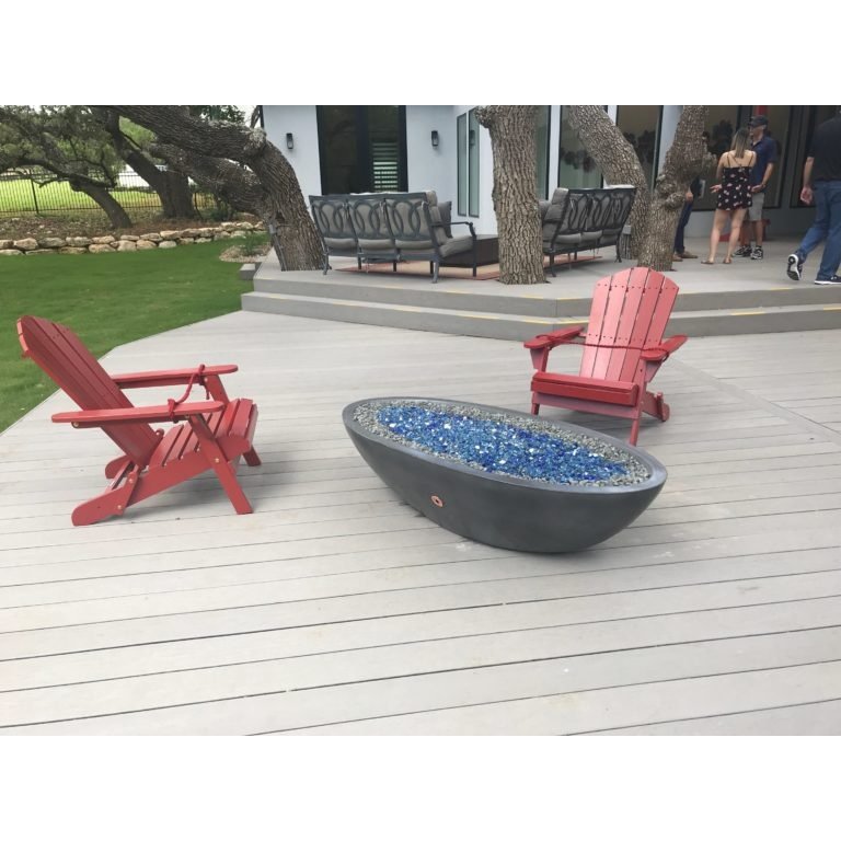 Slick Rock Concrete 60" Oasis Oval Fire Bowl with Electronic Ignition - KOF60EING