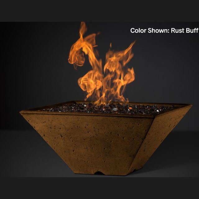 Slick Rock Concrete Ridgeline Square Fire Bowl with Electronic Ignition - KRL22SEING