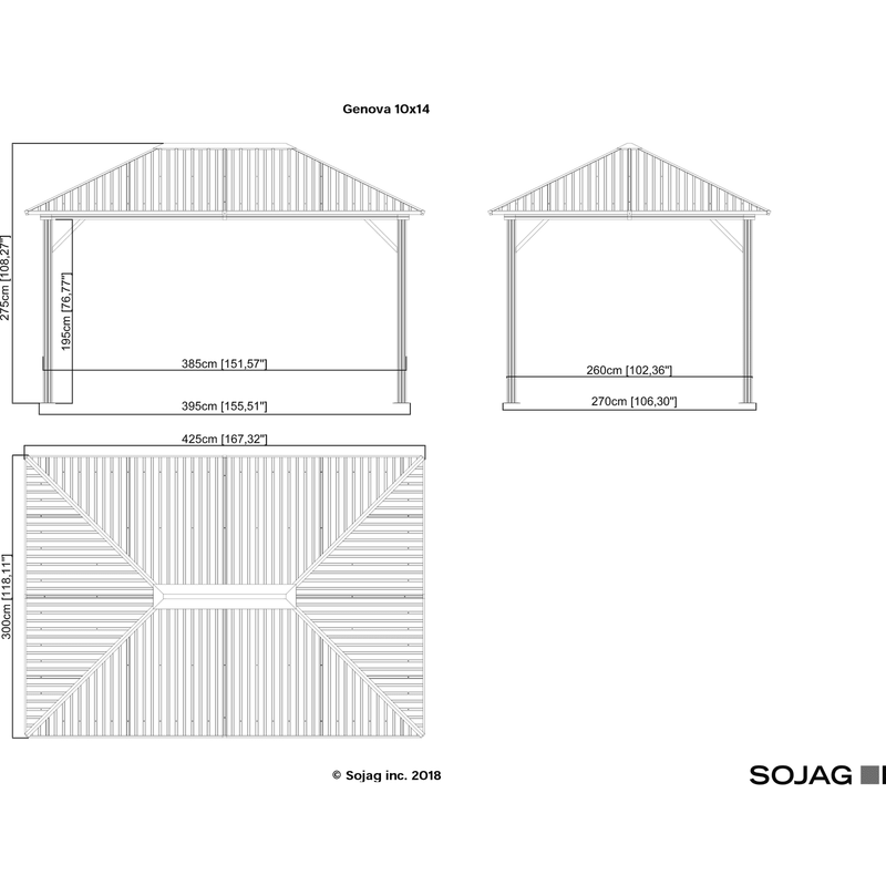 Sojag™ Genova Gazebo Steel Roof with Mosquito Netting