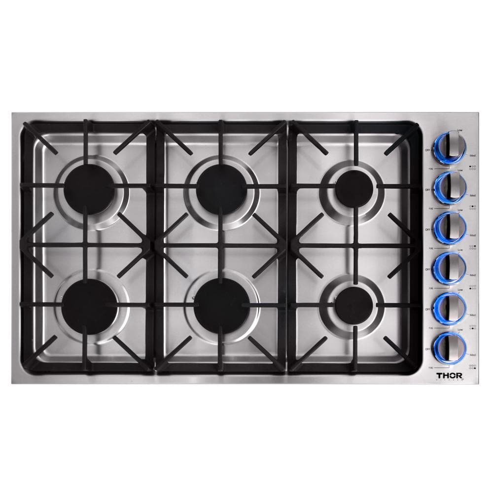 Thor Kitchen 36 in. Drop-in Natural Gas Cooktop in Stainless Steel, TGC3601