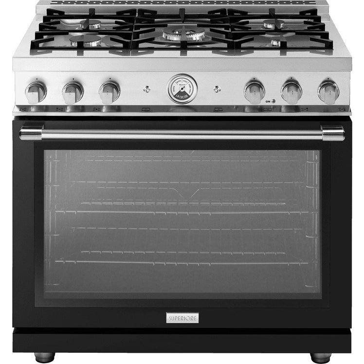 Superiore La Cucina 36-Inch Gas Freestanding Range in High Glossy Black - RL361GPN_S_