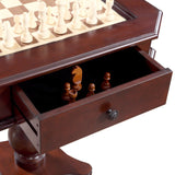 Hathaway Fortress 3 in 1 Mahogany Chess Game Table w/ Chairs - BG2995