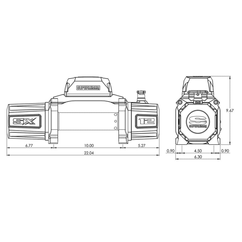 Superwinch SX10 12K STEEL CABLE WINCH - 1712200