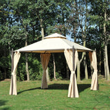 Outsunny 10' x 10' Steel Outdoor Garden Gazebo with Curtains - 84C-033