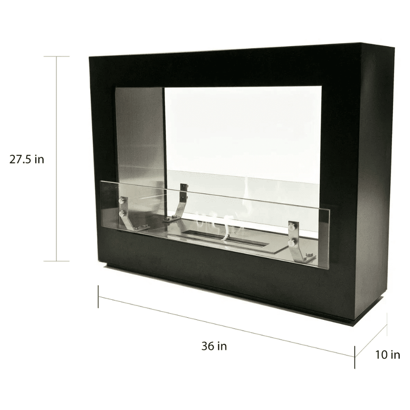 The Bio Flame Rogue 2.0 36-Inch Free Standing See-Through Ethanol Fireplace