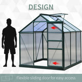 Outsunny 6' x 6' x 7' Polycarbonate Portable Walk-In Garden Greenhouse - 845-058