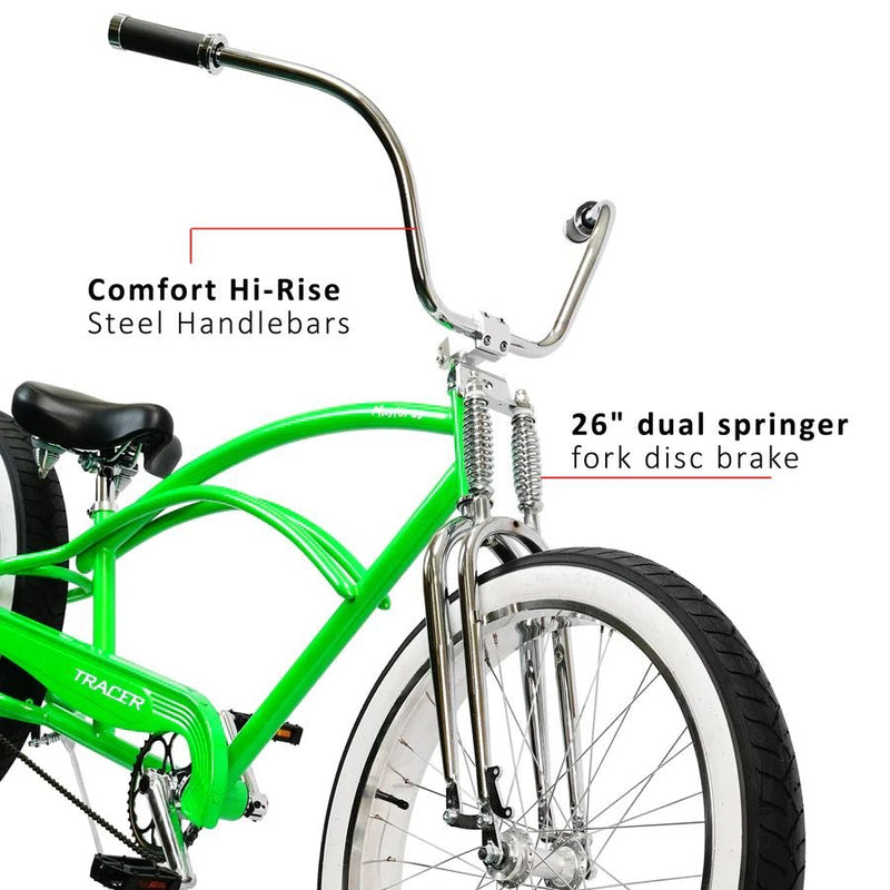 Performer Tracer MASTER DS DUAL SPRINGER 26" Chopper Stretch Fat Tire Beach Cruiser Bike