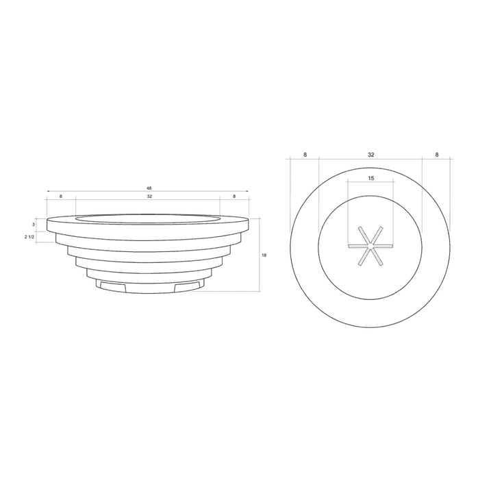 Prism Hardscapes Triton Fire Bowl Free Cover - Ph-704-4ng