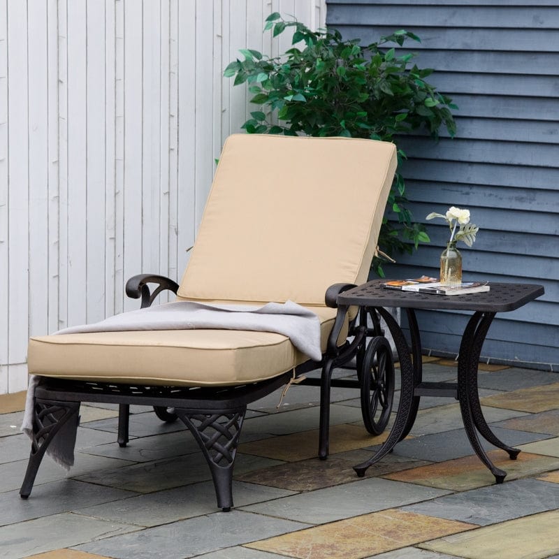 Outsunny Outdoor Foldable Lounge Chair and Side Table Set - 84B-992BG