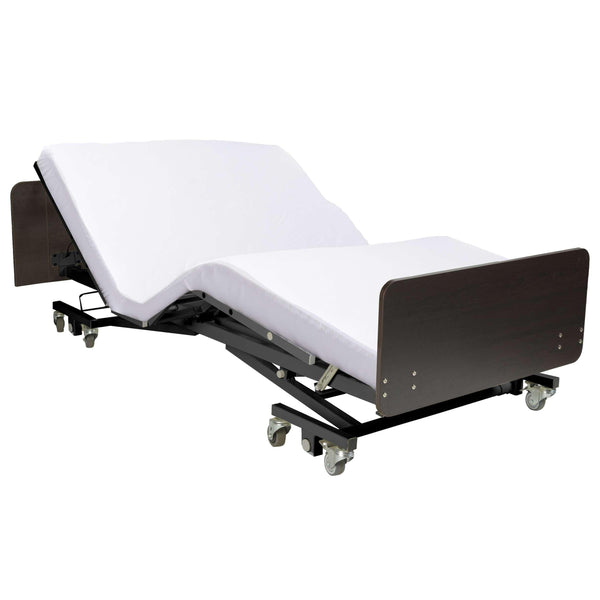 Ultra Low Electric Homecare Hospital Bed and Memory Foam Mattress - Expandable Width