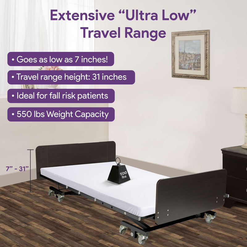 Ultra Low Electric Homecare Hospital Bed - Expandable Width