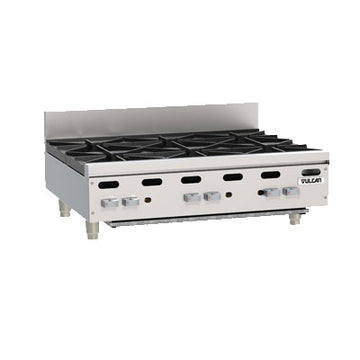 Vulcan 36” Heavy Duty Countertop 6-Burner Natural Gas Hot Plate - 180,000 BTU - VHP636