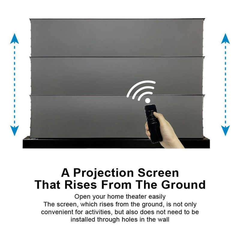 VIVIDSTORM S 3D ALR Motorized Tension Floor Rising Obsidian Long Throw Projector Screen High Gain