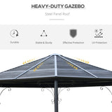 Outsunny 13 x 13 Hardtop Hexagonal Gazebo Canopy - 84C-256